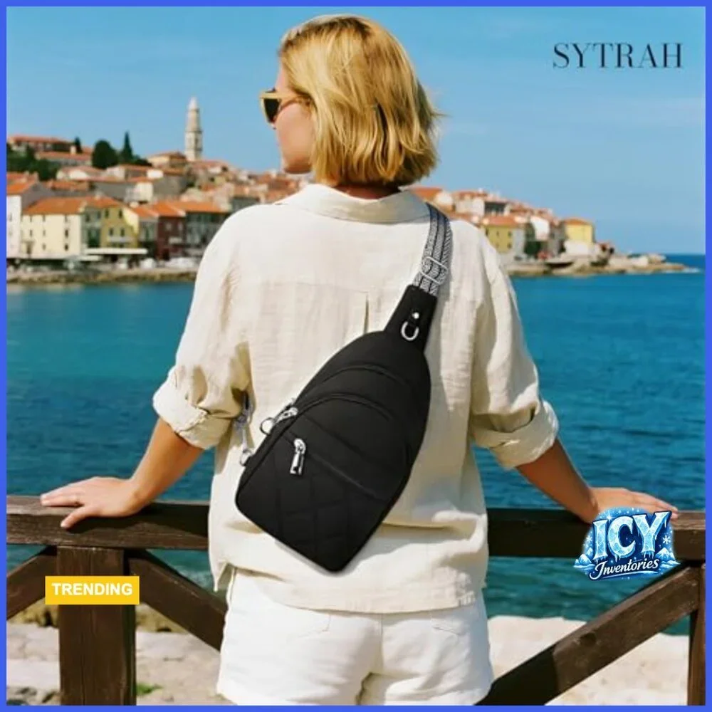 Nylon Anti-Theft RFID Crossbody Sling Bag with Puffer Design
